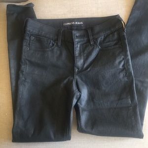 Express coated black ankle leggings 2R